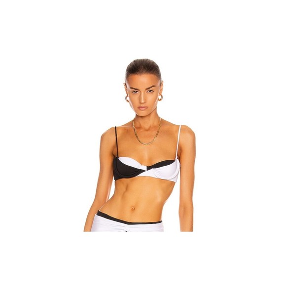LaQuan Smith Women's Two-Tone Black White Bikini Top Size Large - Picture 1 of 5